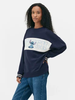 Sweats À Capuche Et Sweat-Shirts|Primark Sweat-shirt à Texte Contrasté Disney Stitch Bleu marine
