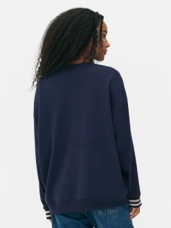 Sweats À Capuche Et Sweat-Shirts|Primark Sweat-shirt à Texte Contrasté Disney Stitch Bleu marine