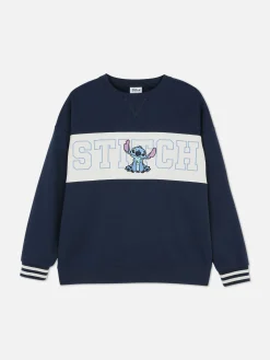 Sweats À Capuche Et Sweat-Shirts|Primark Sweat-shirt à Texte Contrasté Disney Stitch Bleu marine