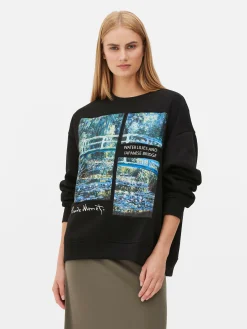Sweats À Capuche Et Sweat-Shirts|Primark Sweat-shirt Claude Monet Le Bassin Aux Nymphéas Noir