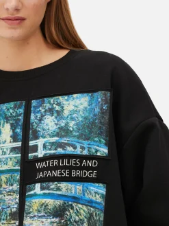 Sweats À Capuche Et Sweat-Shirts|Primark Sweat-shirt Claude Monet Le Bassin Aux Nymphéas Noir