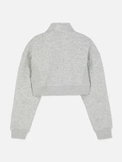 Sweats À Capuche Et Sweat-Shirts|Primark Sweat-shirt Court à Col Cheminée Gris chiné