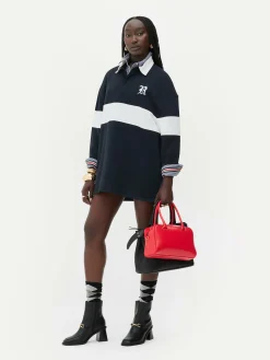 Hauts Et T-Shirts|Primark Sweat-shirt Façon Polo Oversize Rita Ora Bleu marine