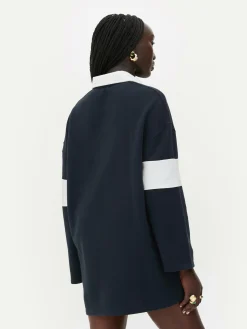 Hauts Et T-Shirts|Primark Sweat-shirt Façon Polo Oversize Rita Ora Bleu marine