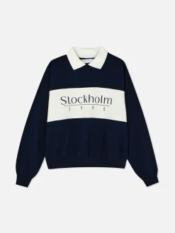 Sweats À Capuche Et Sweat-Shirts|Primark Sweat-shirt Graphique à Col Bleu marine