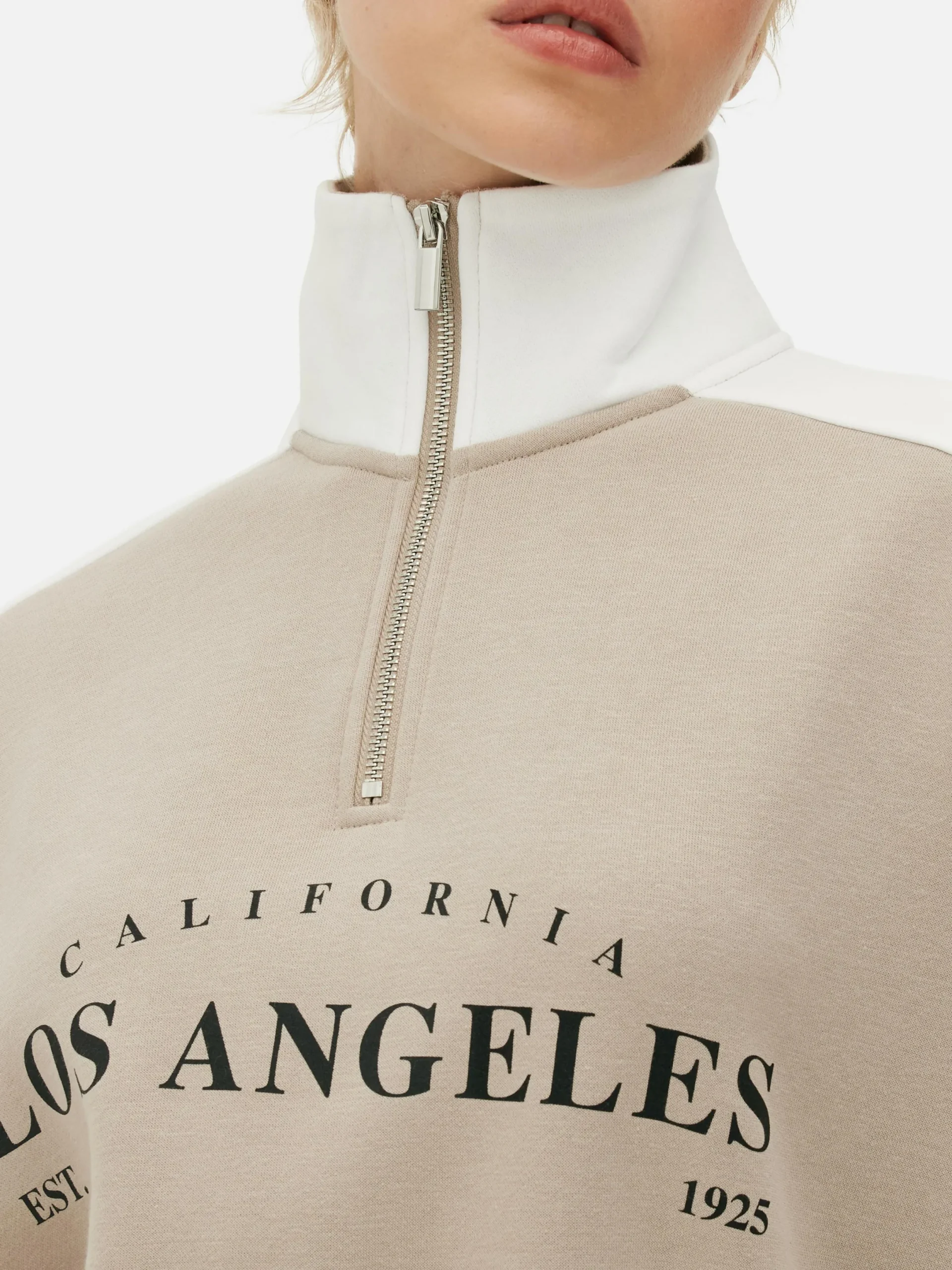 Sweats À Capuche Et Sweat-Shirts|Primark Sweat-shirt Graphique à Col Cheminée Naturel