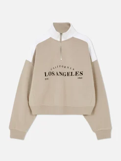 Sweats À Capuche Et Sweat-Shirts|Primark Sweat-shirt Graphique à Col Cheminée Naturel