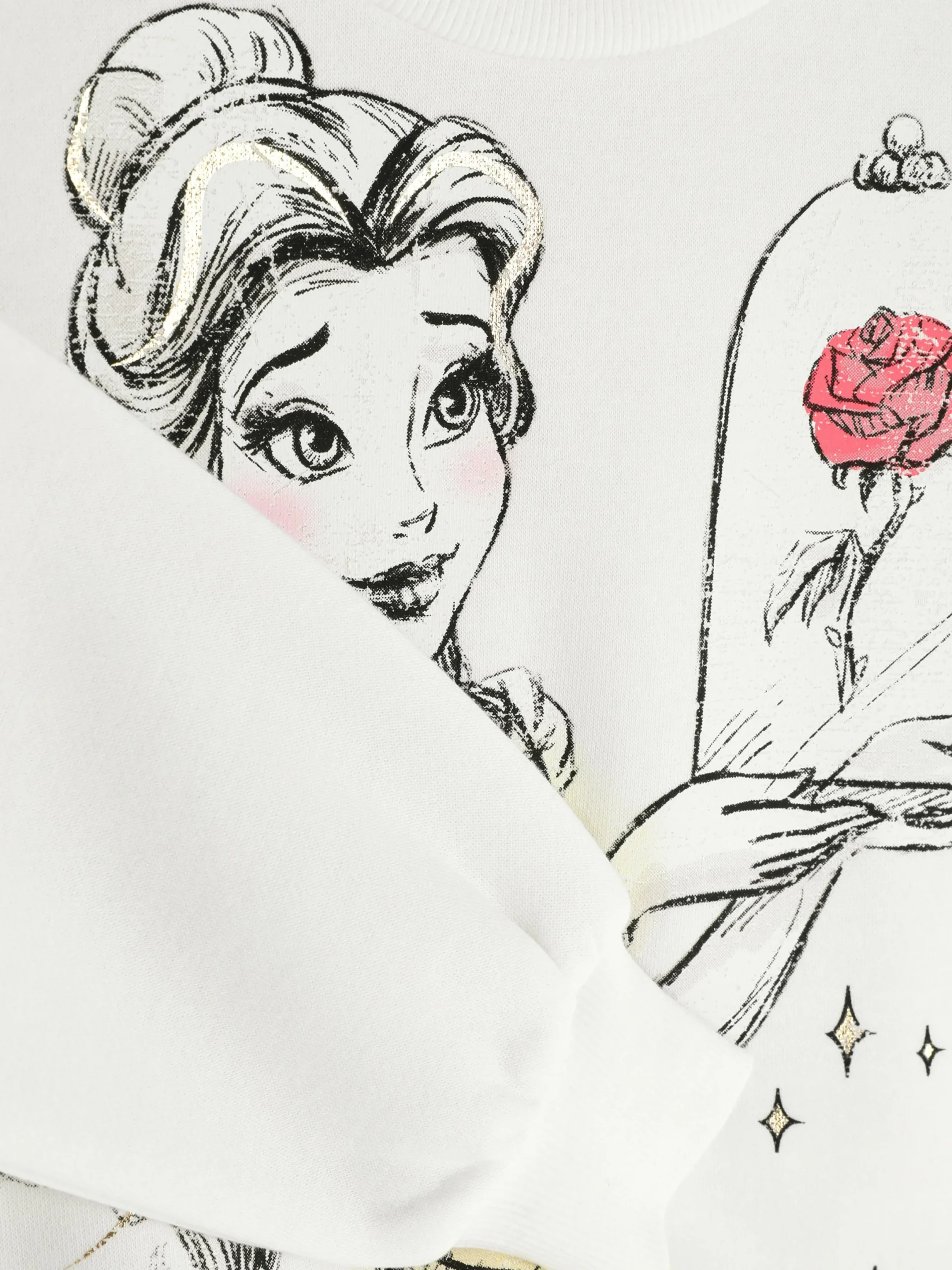 Sweats À Capuche Et Sweat-Shirts|Primark Sweat-shirt Graphique Disney La Belle Et La Bête Blanc