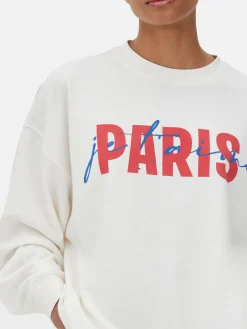 Sweats À Capuche Et Sweat-Shirts|Primark Sweat-shirt Graphique Paris Ivoire