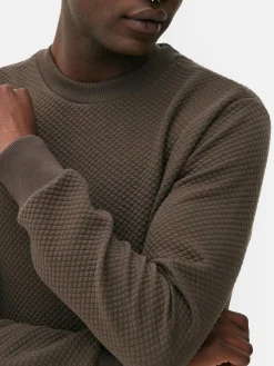 Sweats À Capuche Et Sweat-Shirts|Primark Sweat-shirt Matelassé à Motif Losanges Chocolat