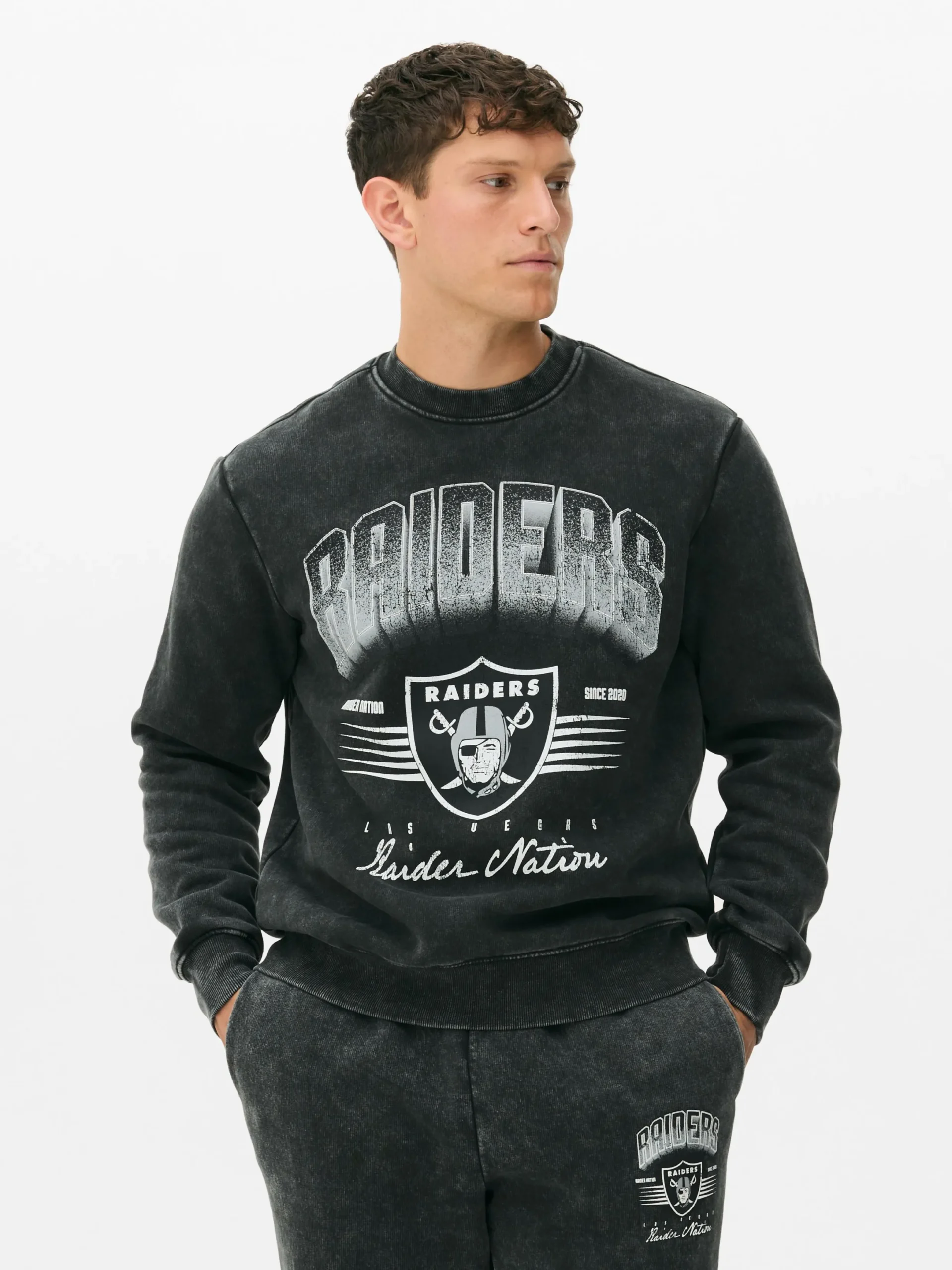 T-Shirts Et Sweat-Shirts À Motifs|Sweats À Capuche Et Sweat-Shirts|Primark Sweat-shirt NFL Las Vegas Raiders à Coordonner Anthracite
