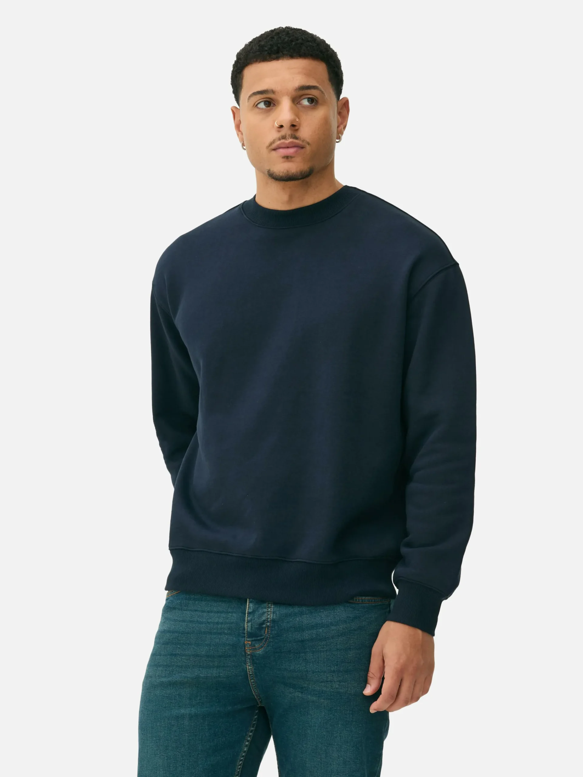 Sweats À Capuche Et Sweat-Shirts|Primark Sweat-shirt Oversize à Col Ras-du-cou Bleu marine