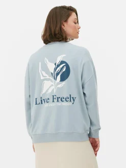 Sweats À Capuche Et Sweat-Shirts|Primark Sweat-shirt Oversize Graphique Bleu