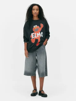 Sweats À Capuche Et Sweat-Shirts|Primark Sweat-shirt Oversize Graphique Sesame Street Anthracite