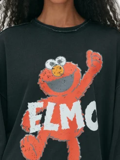 Sweats À Capuche Et Sweat-Shirts|Primark Sweat-shirt Oversize Graphique Sesame Street Anthracite