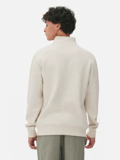 Sweats À Capuche Et Sweat-Shirts|Primark Sweat-shirt Texturé à Col Zippé Et Motif Géométrique Écru