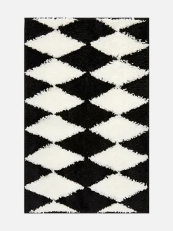 Tapis De Bain|Primark Tapis De Bain à Losanges Noir/Blanc