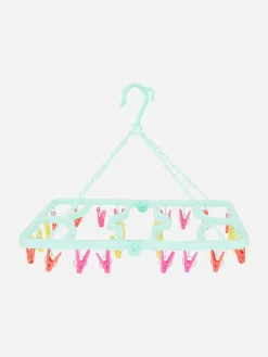 Solutions De Rangement Murales Et Cintres|Primark Étendoir Pliant à 24 Pinces Vert menthe