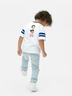 Hauts Et T-Shirts|Primark T-shirt à Bords Contrastés Disney Mickey Mouse Écru