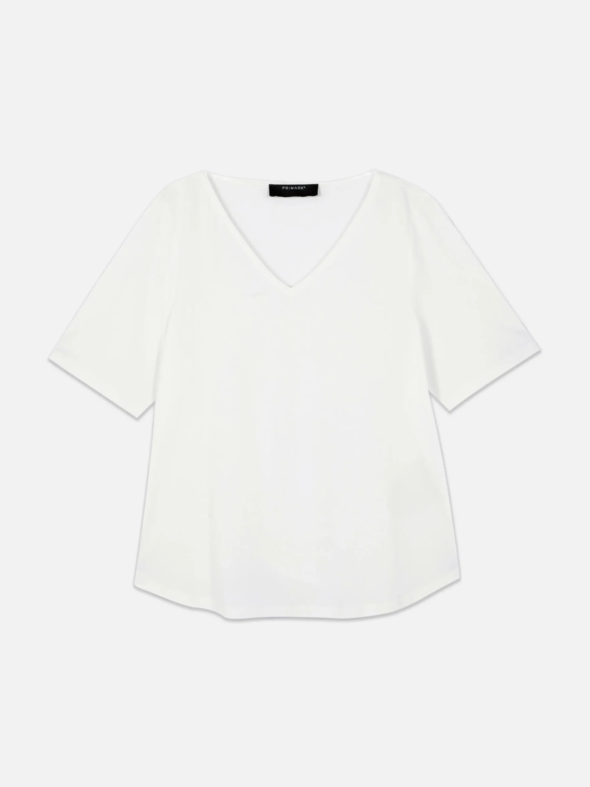 Hauts Et T-Shirts|Primark T-shirt à Col En V Et Manches Courtes Ivoire