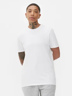 Hauts Et T-Shirts|Primark T-shirt à Col Ras-du-cou Coupe Regular Blanc