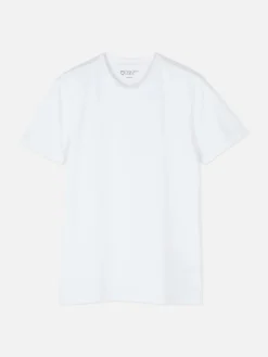Hauts Et T-Shirts|Primark T-shirt à Col Ras-du-cou Coupe Regular Blanc