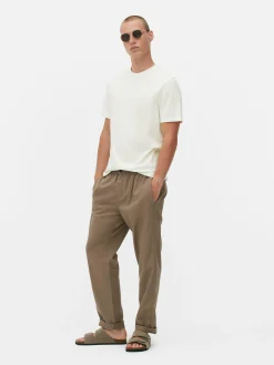 Hauts Et T-Shirts|Primark T-shirt à Col Ras-du-cou Coupe Regular Écru