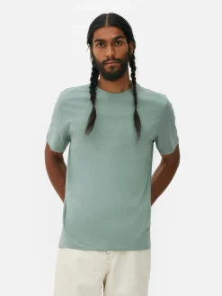 Hauts Et T-Shirts|Primark T-shirt à Col Ras-du-cou Coupe Regular Turquoise