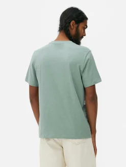 Hauts Et T-Shirts|Primark T-shirt à Col Ras-du-cou Coupe Regular Turquoise