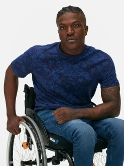 Hauts Et T-Shirts|Primark T-shirt à Col Ras-du-cou Et Motif Arbres Japonais Bleu marine