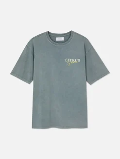 Hauts Et T-Shirts|Primark T-shirt à Imprimé Citrus Bleu sarcelle