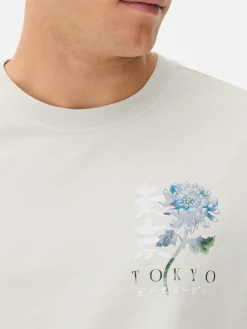 Hauts Et T-Shirts|Primark T-shirt à Imprimé Floral Tokyo Écru