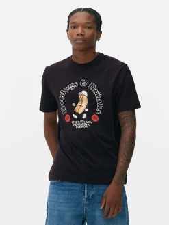 Hauts Et T-Shirts|Primark T-shirt à Imprimé Hot-dog Noir
