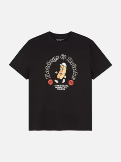 Hauts Et T-Shirts|Primark T-shirt à Imprimé Hot-dog Noir