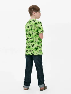 Hauts Et T-Shirts|Primark T-shirt à Imprimé Minecraft Creeper Vert