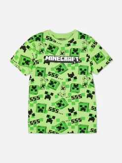 Hauts Et T-Shirts|Primark T-shirt à Imprimé Minecraft Creeper Vert