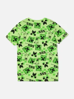 Hauts Et T-Shirts|Primark T-shirt à Imprimé Minecraft Creeper Vert
