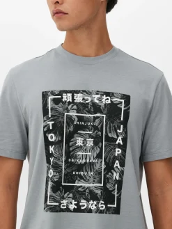 Hauts Et T-Shirts|Primark T-shirt à Imprimé Tokyo Gris