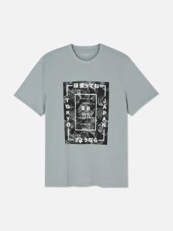 Hauts Et T-Shirts|Primark T-shirt à Imprimé Tokyo Gris