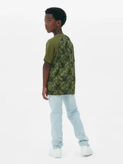 Hauts Et T-Shirts|Primark T-shirt à Logo Minecraft Pixel Kaki