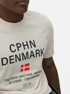 Hauts Et T-Shirts|Primark T-shirt à Manches Courtes Copenhague Écru