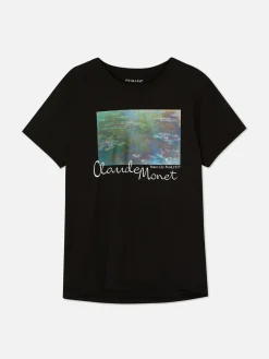 Hauts Et T-Shirts|Primark T-shirt à Manches Courtes Claude Monet Noir