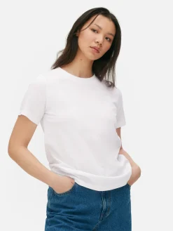 Hauts Et T-Shirts|Primark T-shirt à Manches Courtes En Coton Blanc