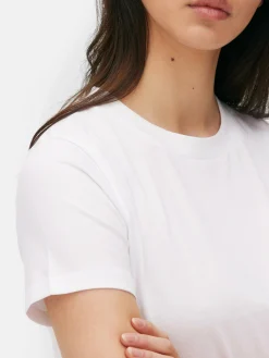 Hauts Et T-Shirts|Primark T-shirt à Manches Courtes En Coton Blanc