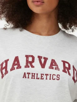 Hauts Et T-Shirts|Primark T-shirt à Manches Courtes Harvard Gris chiné