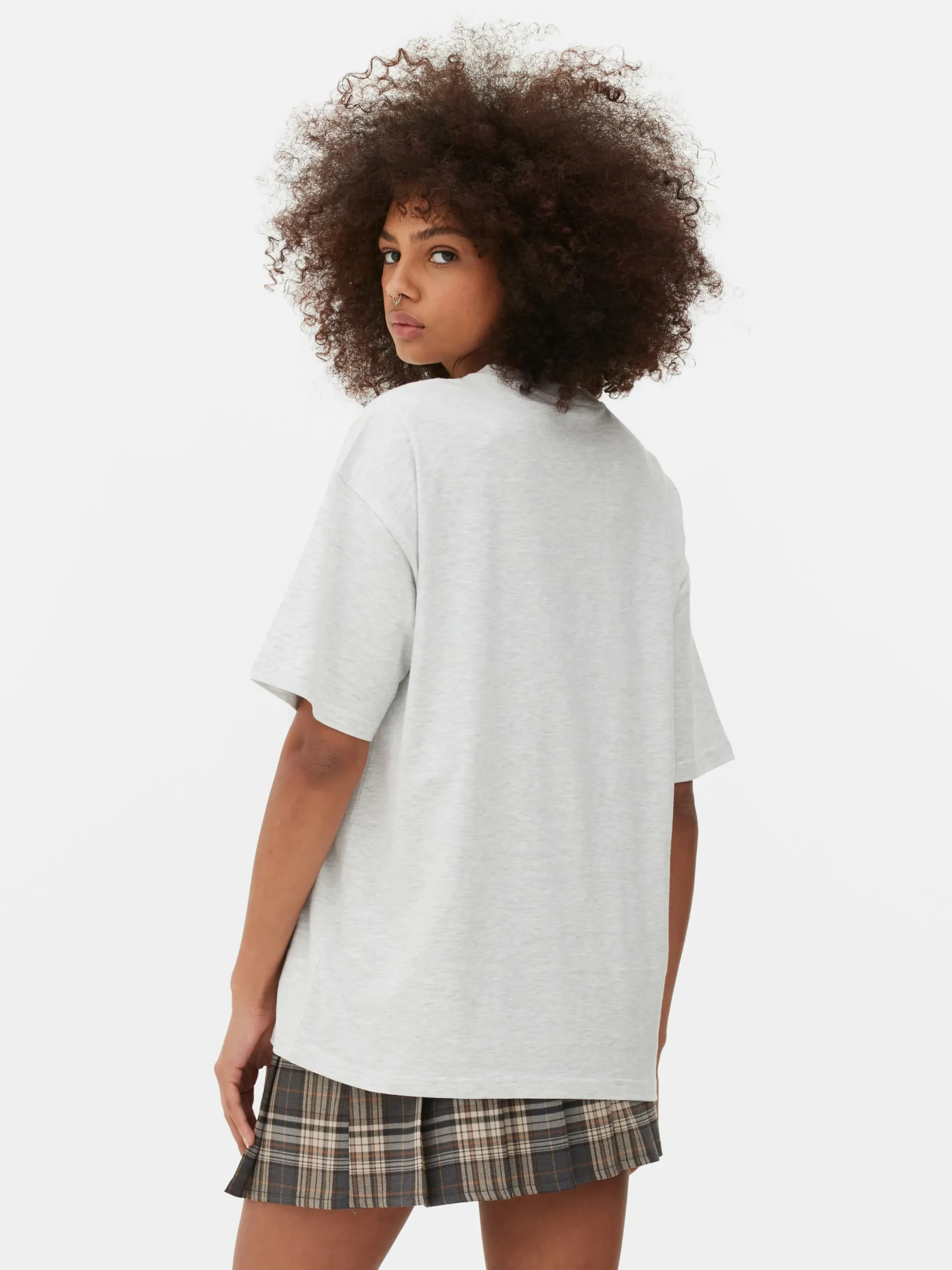 Hauts Et T-Shirts|Primark T-shirt à Manches Courtes Harvard Gris chiné