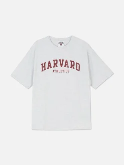 Hauts Et T-Shirts|Primark T-shirt à Manches Courtes Harvard Gris chiné