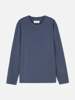 Hauts Et T-Shirts|Primark T-shirt à Manches Longues En Coton Bleu