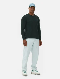 Hauts Et T-Shirts|Primark T-shirt à Manches Longues En Coton Bleu sarcelle