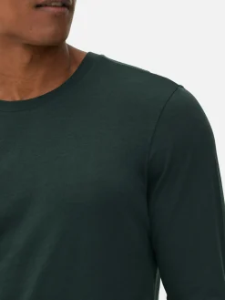 Hauts Et T-Shirts|Primark T-shirt à Manches Longues En Coton Bleu sarcelle